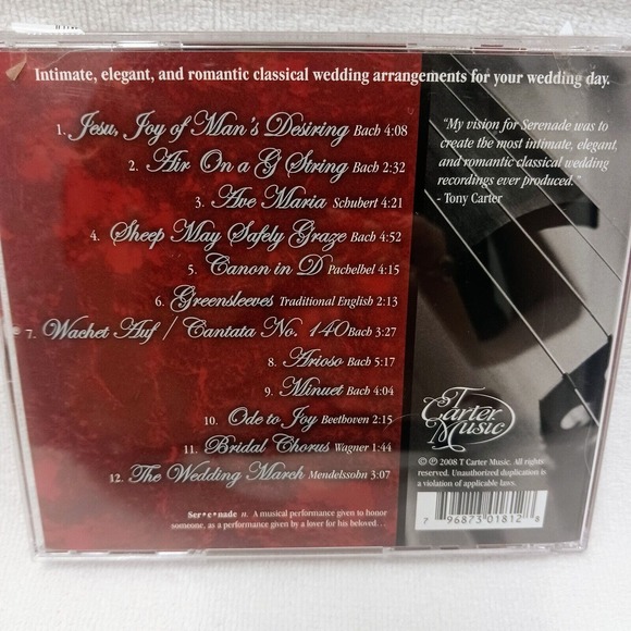 Serenade A Classical Wedding Collection T Carter CD BEAUTIFUL CEREMONY Music - Picture 3 of 6